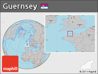 Gray Location Map of Guernsey