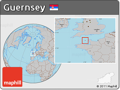Gray Location Map of Guernsey