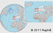 Gray Location Map of Guernsey, highlighted continent, within the entire continent