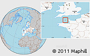 Gray Location Map of Guernsey, highlighted continent
