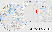 Gray Location Map of Guernsey, lighten, desaturated