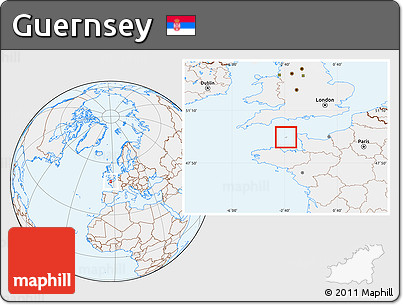 Gray Location Map of Guernsey, lighten