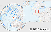 Gray Location Map of Guernsey, lighten