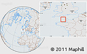 Gray Location Map of Guernsey, lighten, semi-desaturated