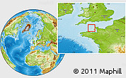 Gray Location Map of Guernsey, physical outside