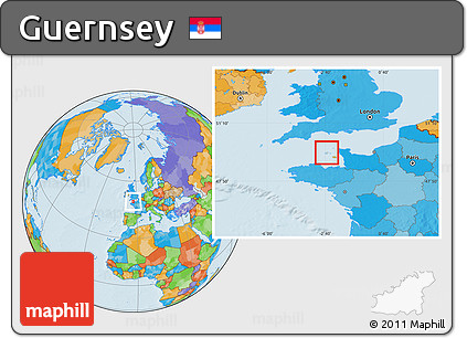Gray Location Map of Guernsey, political outside