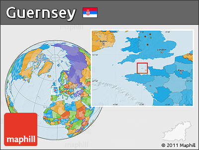 Gray Location Map of Guernsey, political outside