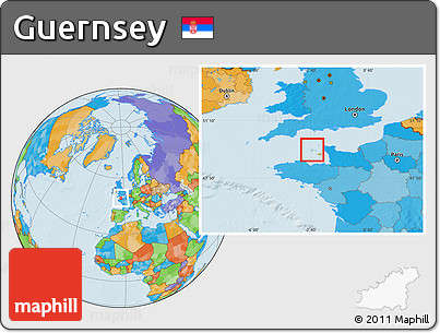 Gray Location Map of Guernsey, political outside