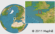 Gray Location Map of Guernsey, satellite outside