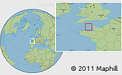 Gray Location Map of Guernsey, savanna style outside