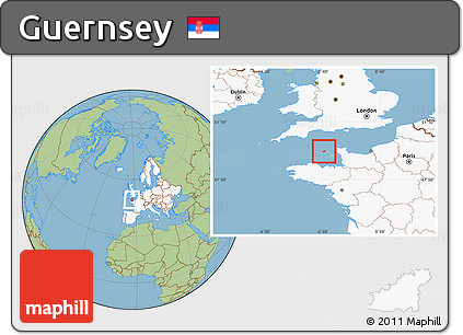 Savanna Style Location Map of Guernsey, highlighted continent