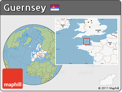 Savanna Style Location Map of Guernsey, highlighted continent