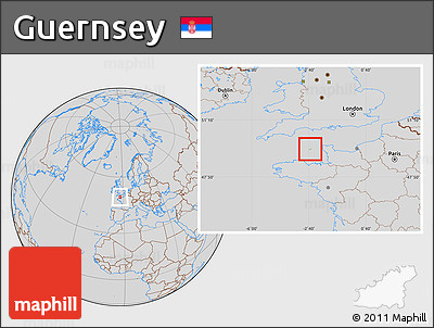 Savanna Style Location Map of Guernsey, lighten, desaturated