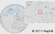 Savanna Style Location Map of Guernsey, lighten, desaturated, hill shading