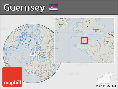 Savanna Style Location Map of Guernsey, lighten, semi-desaturated
