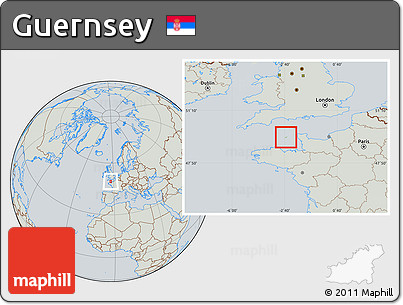 Savanna Style Location Map of Guernsey, lighten, semi-desaturated
