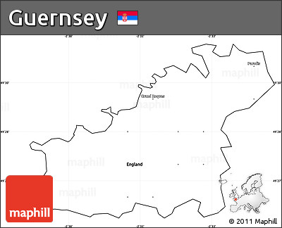 Blank Simple Map of Guernsey, cropped outside
