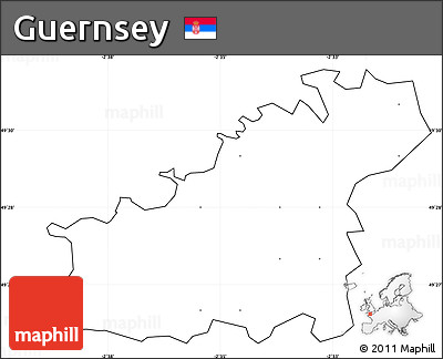 Blank Simple Map of Guernsey, cropped outside, no labels