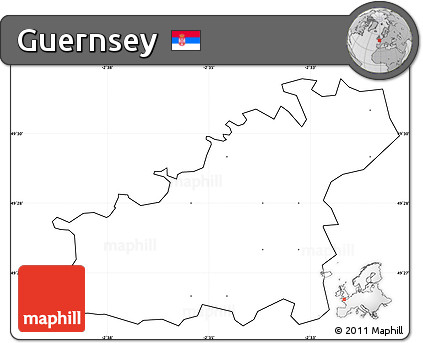 Blank Simple Map of Guernsey, cropped outside, no labels