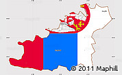 Flag Simple Map of Guernsey, flag aligned to the middle