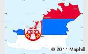 Flag Simple Map of Guernsey, single color outside, borders and labels