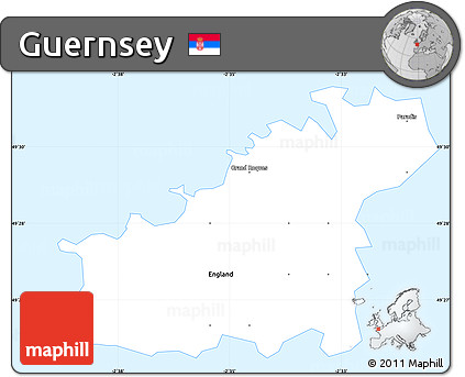 Gray Simple Map of Guernsey