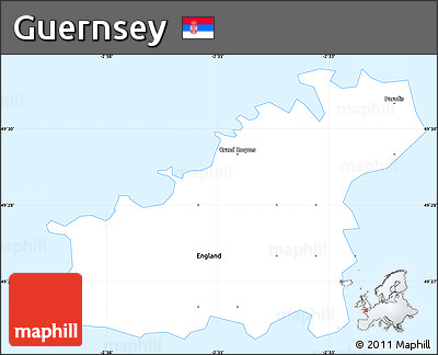 Gray Simple Map of Guernsey