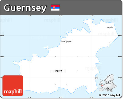 Gray Simple Map of Guernsey