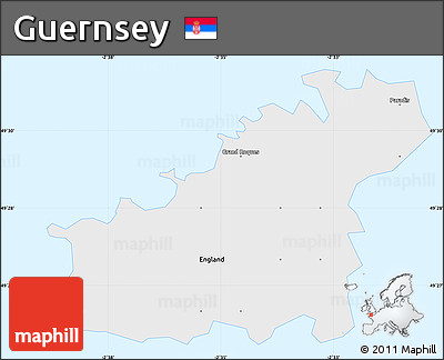 Political Simple Map of Guernsey, single color outside