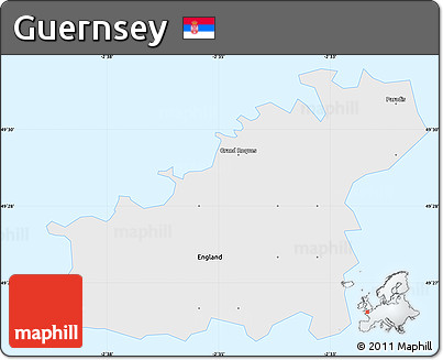 Political Simple Map of Guernsey, single color outside