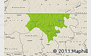 Physical Map of Contuboel, shaded relief outside