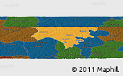 Political Panoramic Map of Contuboel, darken