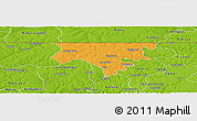 Political Panoramic Map of Contuboel, physical outside