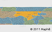 Political Panoramic Map of Contuboel, semi-desaturated