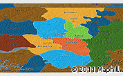 Political Panoramic Map of Bafata, darken
