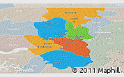 Political Panoramic Map of Bafata, lighten, semi-desaturated