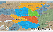 Political Panoramic Map of Bafata, semi-desaturated