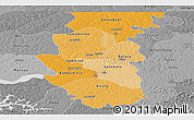 Political Shades Panoramic Map of Bafata, desaturated