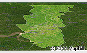 Satellite Panoramic Map of Bafata, darken