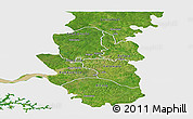 Satellite Panoramic Map of Bafata, single color outside
