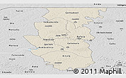 Shaded Relief Panoramic Map of Bafata, desaturated