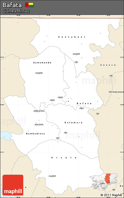 Classic Style Simple Map of Bafata