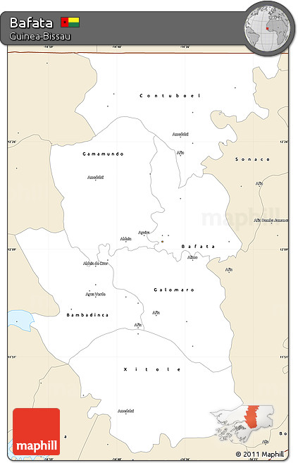 Classic Style Simple Map of Bafata