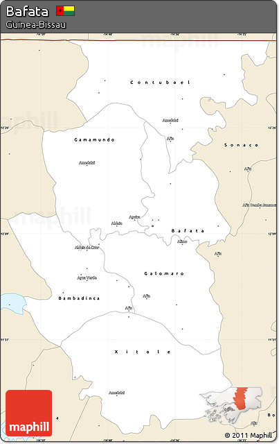 Classic Style Simple Map of Bafata