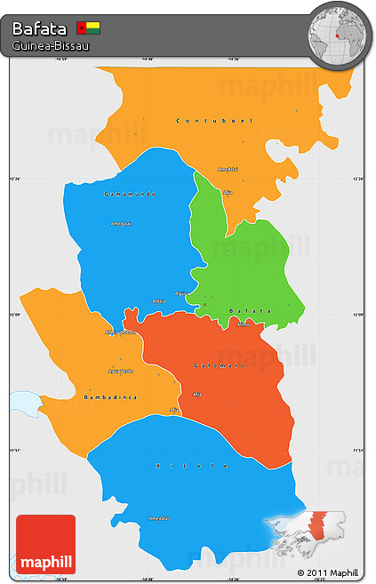 Political Simple Map of Bafata, single color outside