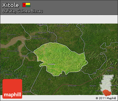 Satellite 3D Map of Xitole, darken