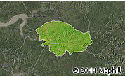Satellite 3D Map of Xitole, darken, semi-desaturated
