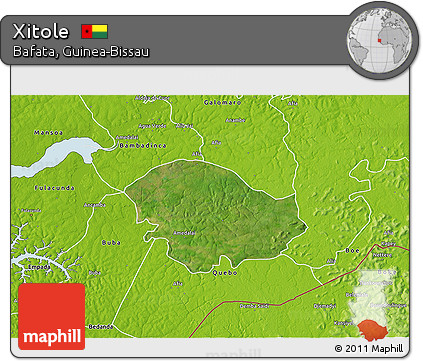 Satellite 3D Map of Xitole, physical outside