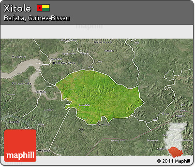 Satellite 3D Map of Xitole, semi-desaturated
