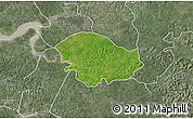 Satellite 3D Map of Xitole, semi-desaturated